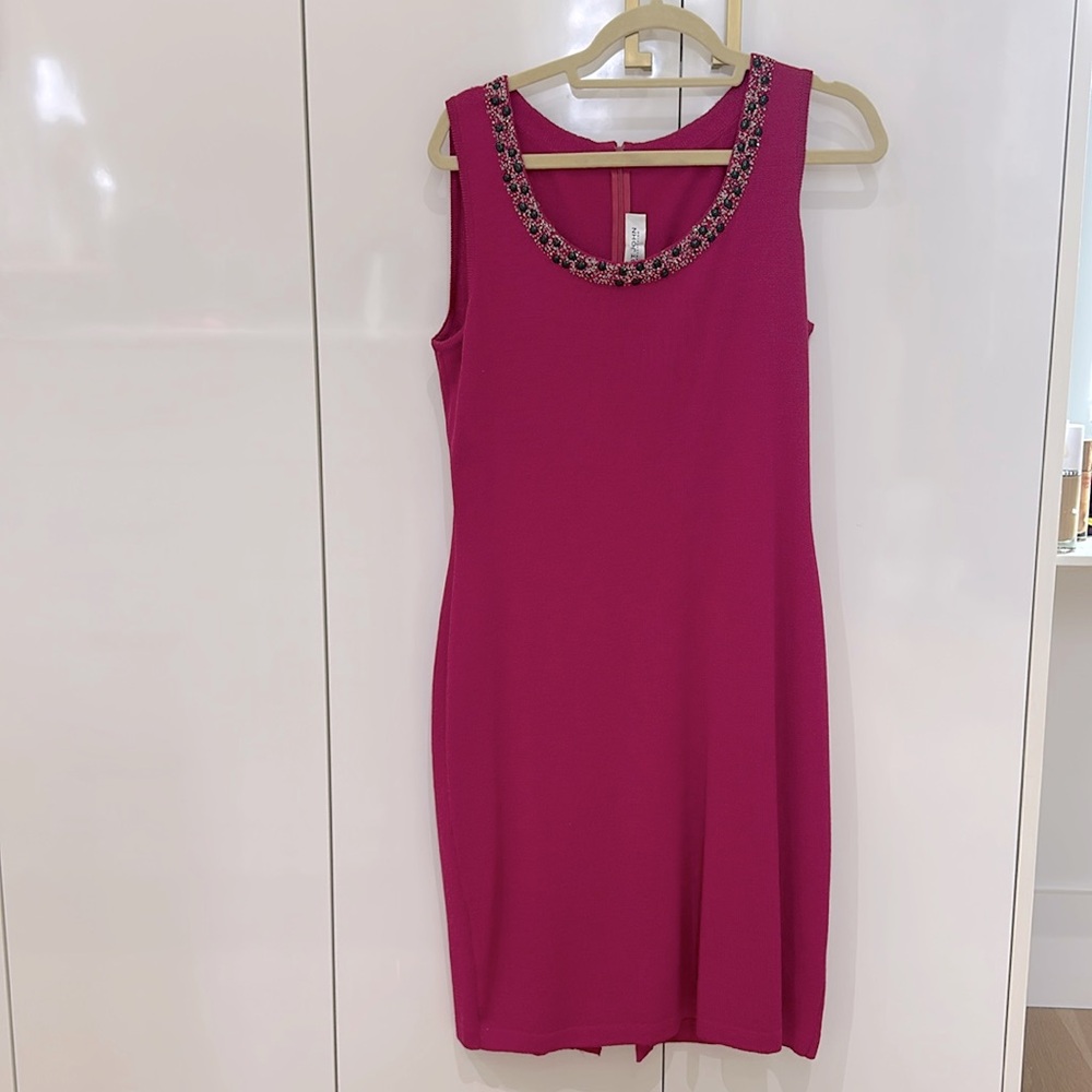 St. John Collection raspberry Knit Tank Dress!‎  Size 10.